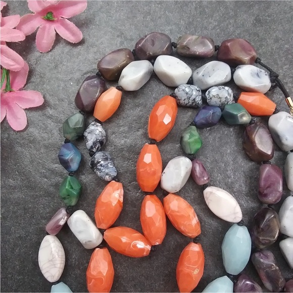 NEW. Colorful Multi Strand Beaded Necklace.20-23”. - Picture 4 of 9